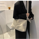 Knotted Strap Women Commuter Hobo Canvas Shoulder Bag