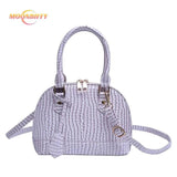 Glossy Stone Pattern Hard Shell Bags Women's Top Handle Crossbody Shoulder Bags