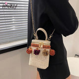 Straw Tassel Shoulder Bag for Summer Vacation