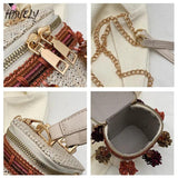 Straw Tassel Shoulder Bag for Summer Vacation