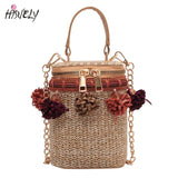 Straw Tassel Shoulder Bag for Summer Vacation