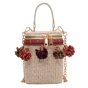 Straw Tassel Shoulder Bag for Summer Vacation