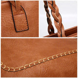 Vintage Women Shoulder Bag PU Leather Handbags Tote Large Capacity Crossbody
