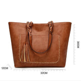 Vintage Women Shoulder Bag PU Leather Handbags Tote Large Capacity Crossbody