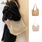 Large Beach Tote Rattan Woven Handbags
