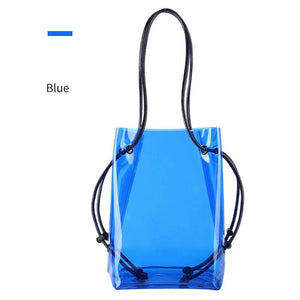 Transparent PVC Reusable Shopping Purses Eco Friendly Tote Bag