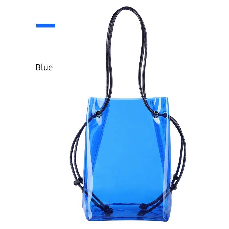 Transparent PVC Reusable Shopping Purses Eco Friendly Tote Bag