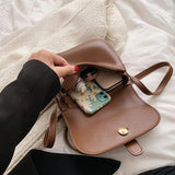Green PU Leather Saddle Bag Crossbody Shoulder Bag