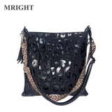 Leopard Crossbody Bag Vintage Canvas Shoulder Handbag