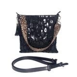 Leopard Crossbody Bag Vintage Canvas Shoulder Handbag
