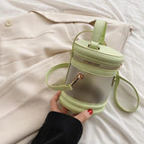 Transparent Women Bucket bag PVC Graffiti Messenger Female Bag