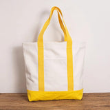 Stripe Canvas Shoulder Bag Beach Handbag Casual Tote Shopper for Women