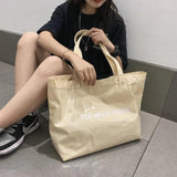 PVC Canvas Tote Bags Large Capacity Travel Beach Women Handbags