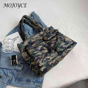 Large Capacity Casual Down Padded Shoulder Bags for Travel