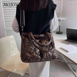 Large Capacity Casual Down Padded Shoulder Bags for Travel