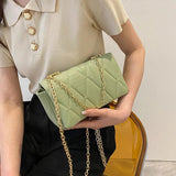 Small Crossbody Bag Metal Chain Shoulder Bag Plaid Square