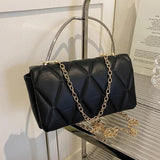 Small Crossbody Bag Metal Chain Shoulder Bag Plaid Square