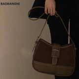 Shoulder Bags Women High Brown Autumn Winter All-match Ladies Zipper Vintage