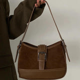 Shoulder Bags Women High Brown Autumn Winter All-match Ladies Zipper Vintage