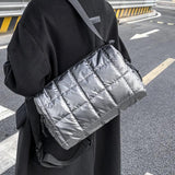 Winter Style Space Cotton Shoulder Bags for Women Big Nylon