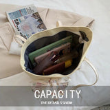 Canvas Shoulder Bags Lace Bow Tote Handbags Lovely Ins Large Capacity