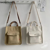 Canvas Casual Tote for College Girls Shoulder Bag