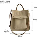 Canvas Casual Tote for College Girls Shoulder Bag