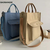 Canvas Casual Tote for College Girls Shoulder Bag