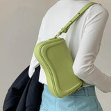Faux Leather Underarm Bag Crossbody Purse Handbag