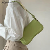 Faux Leather Underarm Bag Crossbody Purse Handbag