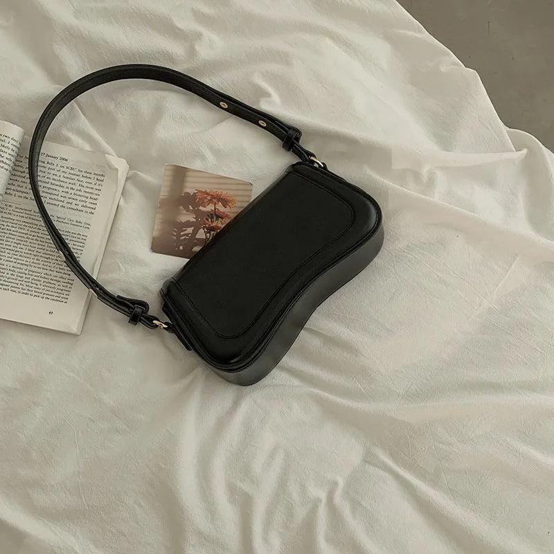 Faux Leather Underarm Bag Crossbody Purse Handbag