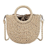 Vintage Straw Crossbody Handbag Summer Beach Bag
