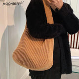 Women's Tote Bag Large Capacity Handbags Knitting Shopping Handle