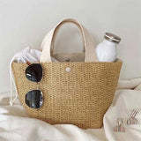 Rural Wind Portable Straw Bag for Beach Vacation