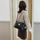 Women's PU Leather Rhombus Chain Shoulder Bag