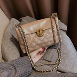 Women's PU Leather Rhombus Chain Shoulder Bag