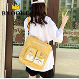 Large Capacity Patchwork Tote Bag for Teenage Girls