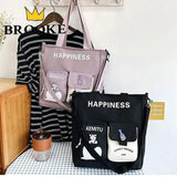 Large Capacity Patchwork Tote Bag for Teenage Girls