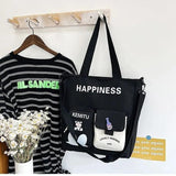 Large Capacity Patchwork Tote Bag for Teenage Girls