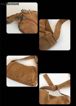 Teenager Mini Canvas Cellphone Handbag Girls High Street Hip Hop Small Size Bag