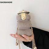 Mini Bottle Shape Women Thick Chain Strap Shoulder Bags Lipstick Pocket