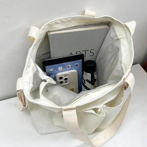 Large Capacity Canvas Tote Bag for Student