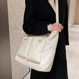 Large Capacity Canvas Tote Bag for Student