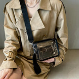Clear PVC Crossbody Bag for Women Shoulder Travel Handbag