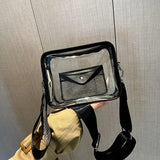 Clear PVC Crossbody Bag for Women Shoulder Travel Handbag