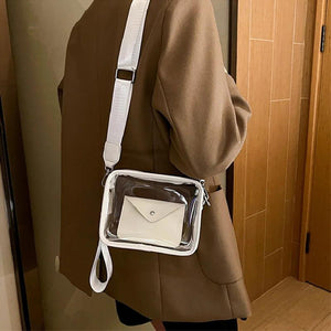 Clear PVC Crossbody Bag for Women Shoulder Travel Handbag