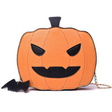 Stylish Pumpkin Patent Leather Chain Shoulder Bag