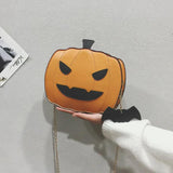 Stylish Pumpkin Patent Leather Chain Shoulder Bag