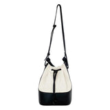 Canvas Bucket Bag Women Shoulder Handbag Tassel Crossbody