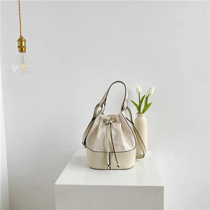 Canvas Bucket Bag Women Shoulder Handbag Tassel Crossbody
